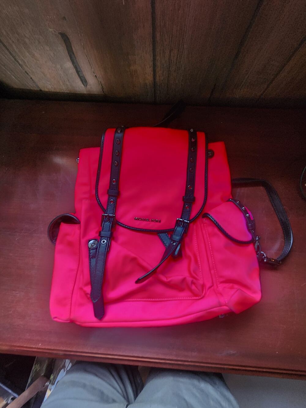 Michael Kors Leila Small Flap Backpack Neon Pink NWT